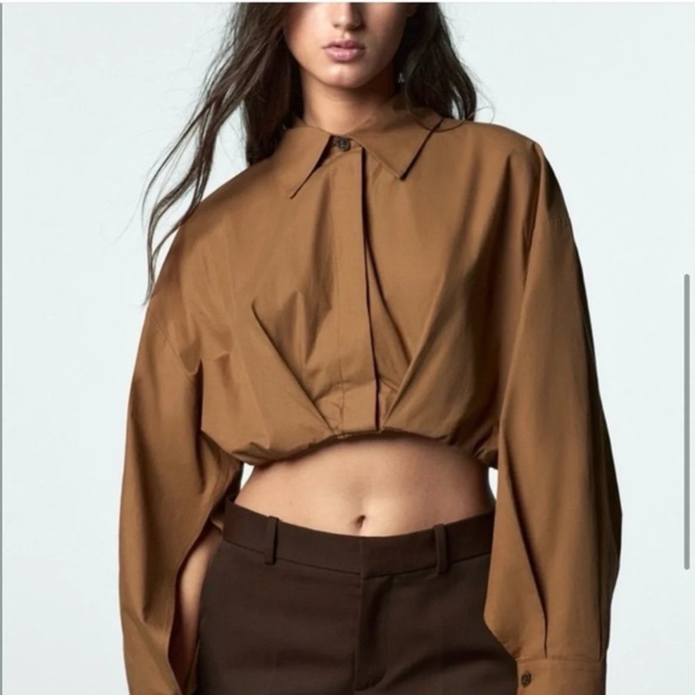 Zara Cropped Blouse Top new with tags